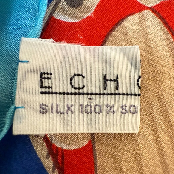 Echo Japan 100% Silk Scarf 🇯🇵 | Colourful Shoes Print 30” Square - Picture 9 of 10